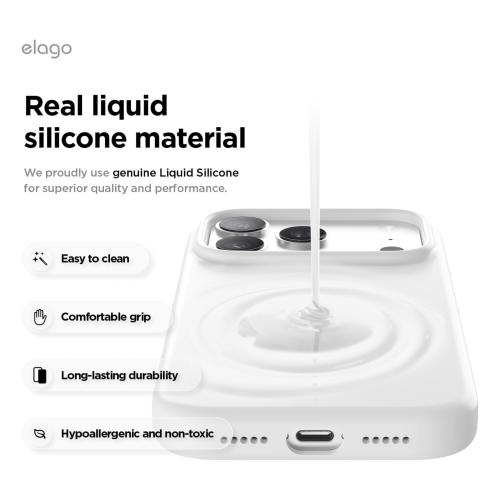 Elago Magnetic Silicone Case for iPhone 18 Pro Max/17 Pro Max - White
