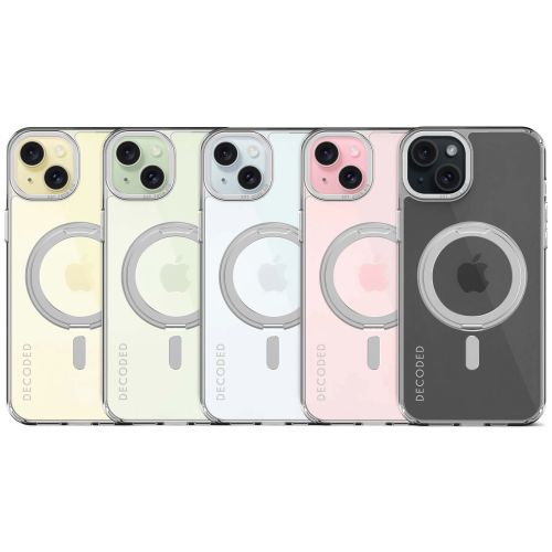 Decoded Recycled Plastic Loop Stand Back Cover for iPhone 15 - Silver