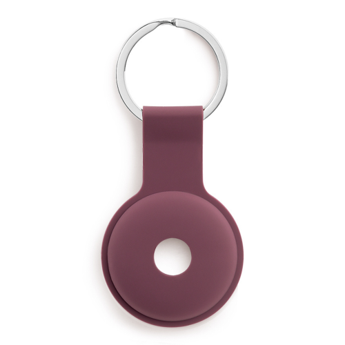 C&C AirTag Silicone Holder with Keychain - Red Plum