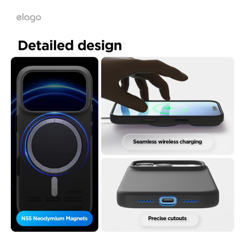 Elago Magnetic Silicone Case for iPhone 18 Pro Max/17 Pro Max - Black