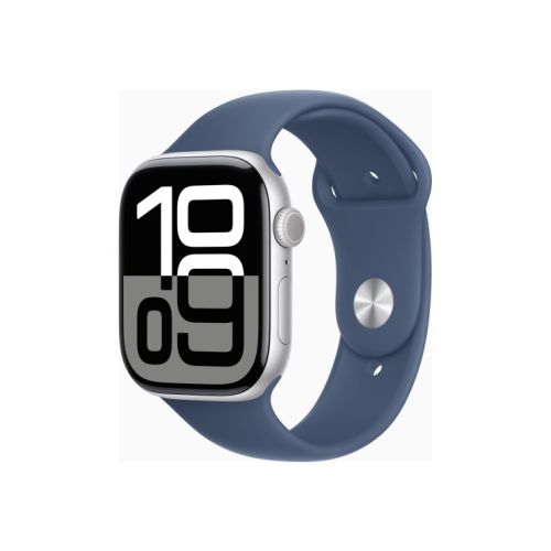 DEMO Apple Watch Series 10 GPS 46mm Silver Aluminium - Denim Sport Band - M/L