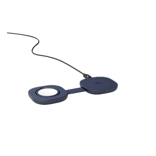 Epico UltraBase EF35 Qi2 (25W) MagSafe Compatible Foldable 2-in-1 Wireless Charger - Deep Blue