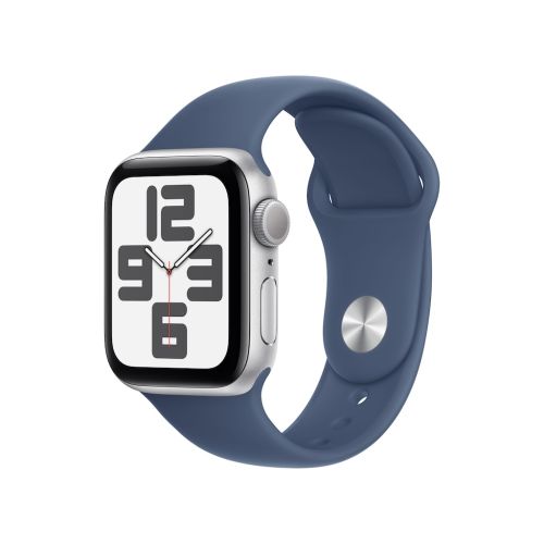 Apple Watch SE 2024 GPS 40mm Silver Aluminium - Denim Sport Band - M/L