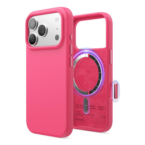Elago Magnetic Silicone Case for iPhone 18 Pro Max/17 Pro Max - Ice Red