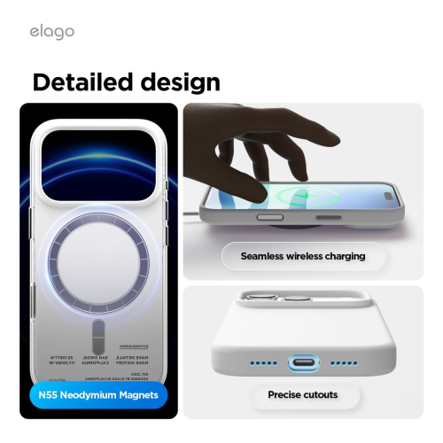 Elago Magnetic Silicone Case for iPhone 18 Pro/17 Pro - White