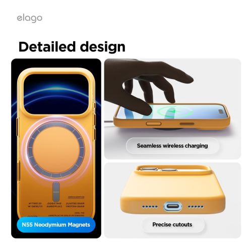 Elago Magnetic Silicone Case for iPhone 18 Pro/17 Pro - Sunshine