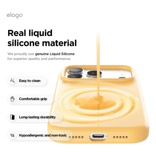 Elago Magnetic Silicone Case for iPhone 18 Pro Max/17 Pro Max - Sunshine
