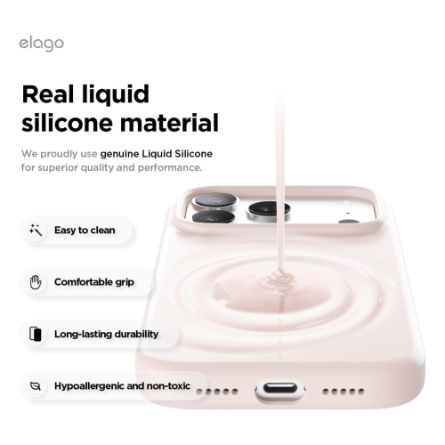 Elago Magnetic Silicone Case for iPhone 18 Pro/17 Pro - Lovely Pink