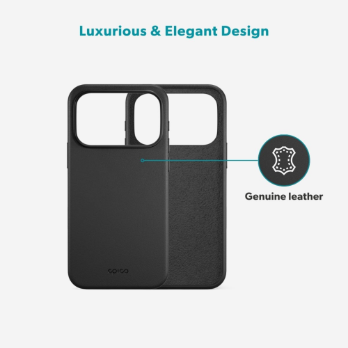 Epico Leather Mag+ Case for iPhone 17 Pro Max - Black