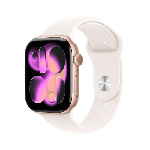 Apple Watch Series 11GPS + Cellular 46mm Rose Gold Aluminium - Light Blush Sport Band - M/L