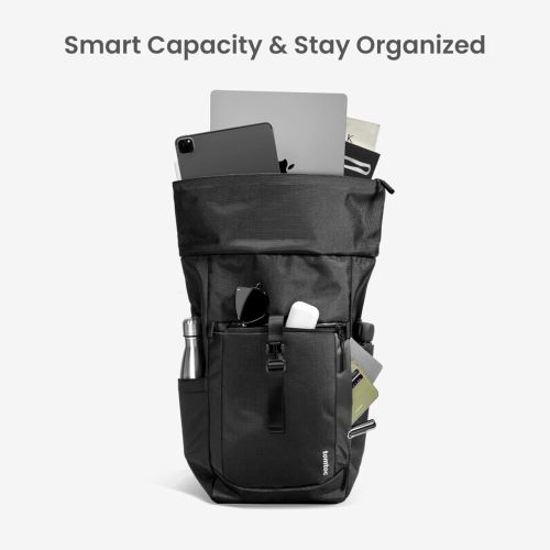 TomToc Navigator T61 Rolltop Backpack - Black