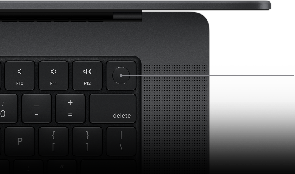 Norāde uz Touch ID taustiņu Magic Keyboard tastatūrā.
