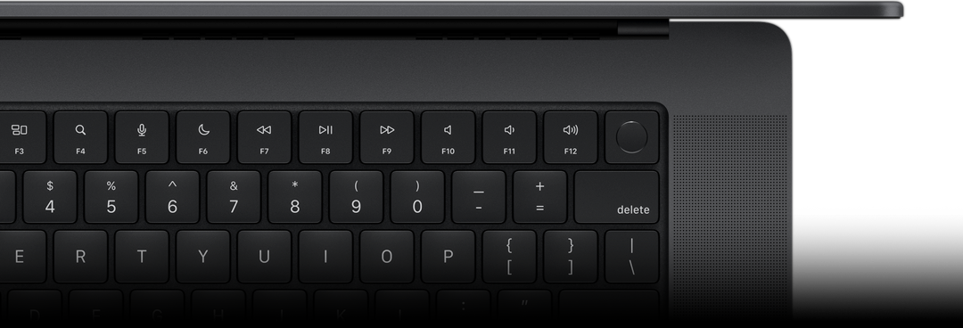 Skats no augšas uz Magic Keyboard ar Touch ID.